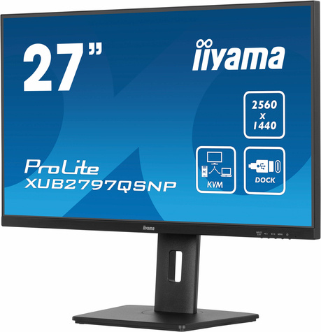 Iiyama 27iW LCD Business QHD IPS USB-C Dock KVM