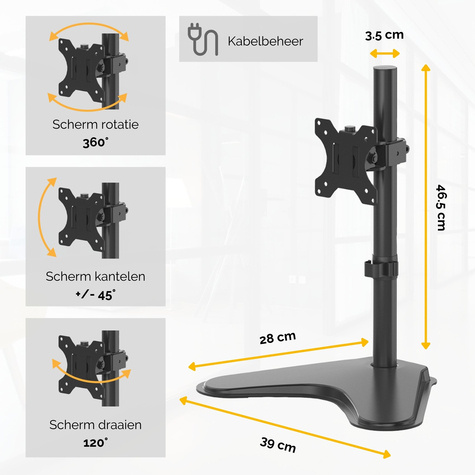 Fellowes Seasa monitor arm - vrijstaand - enkel 1 scherm - 32 inch
