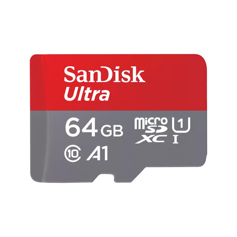 SanDisk microSDXC Card 64GB Ultra Class 10 U1 A1 140MB/s mit SD Adapter