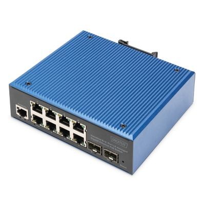 DIGITUS Industriële 8+2-poorts L2 beheerde Gigabit Ethernet PoE-schakelaar