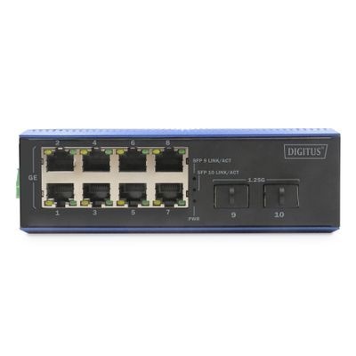 DIGITUS Switch Digitus Gigabit Ethernet PoE Industrial 8+2
