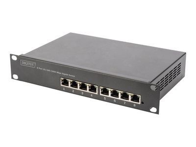 DIGITUS 8-poorts Gigabit PoE switch, 10 inch, managed - rack-mountable