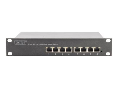 DIGITUS 8-poorts Gigabit PoE switch, 10 inch, managed - rack-mountable