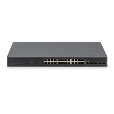 DIGITUS 19" Switch - 29 Ports - 24 RJ45 Ports (10/100/1000) - 4x 10G SFP+ - 1x Uplink