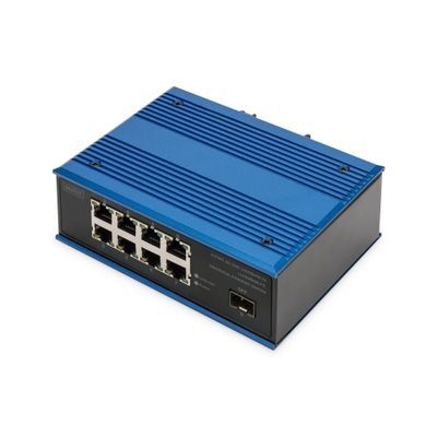 DIGITUS Industrial Ethernet Switch - 9 Ports - 8x Base-Tx (10/100/1000) - 1x Base-Sx (1000) SFP - PoE