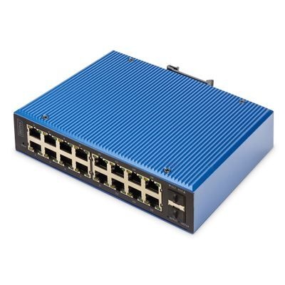 DIGITUS DIGITUS Industriële 16+2-poorts L2 beheerde Gigabit Ethernet PoE-schakelaar