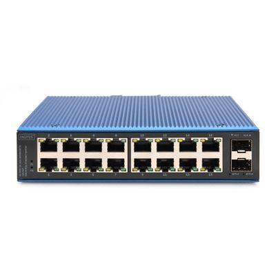 DIGITUS DIGITUS Industrial Ethernet Switch - 18 Ports - 16x Base-Tx (10/100/1000) - 2x SFP