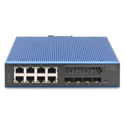 DIGITUS Switch Gigabit Ethernet PoE Ind. 8+4SFP