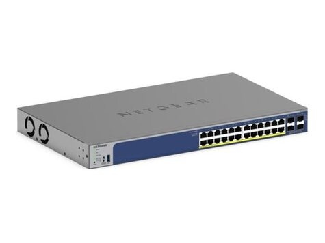 Netgear 24P GE POE+SMART SWTH W/10G SFP+GS728