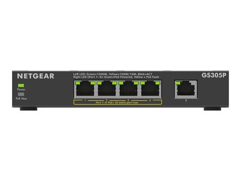 Netgear Netgear 5PT GE UNMANAGED SWCH W/POE+ (GS305P)