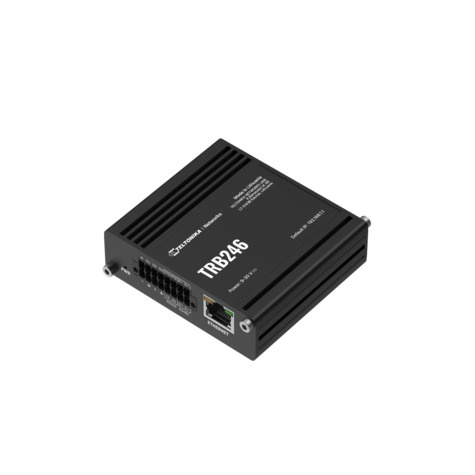 Teltonika Industrial 4G LTE gateway equipped withI/Os RS232 RS485 and Ethernet interfaces for IoT solutions requiring versatility and reliable M2M communication