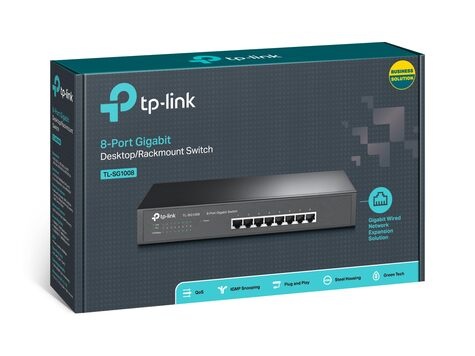 TP-Link TP-Link TL-SG1008 switch - 8 poorten - unmanaged -  zwart