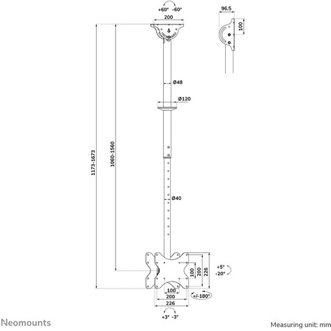 Neomounts DEH 23"-43" 2TFT