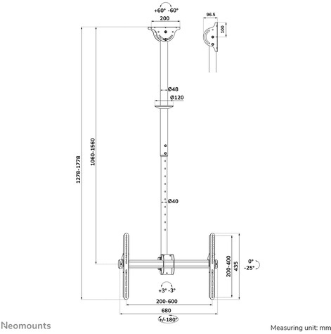 Neomounts DEH 37"-70" 1TFT