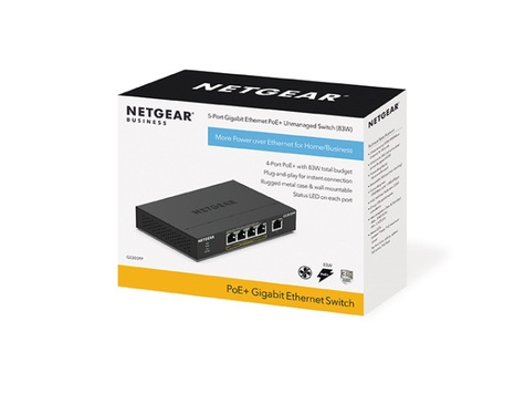 Netgear 5PT POE/POE+GIGE UNMANAGED SWITCH GS30