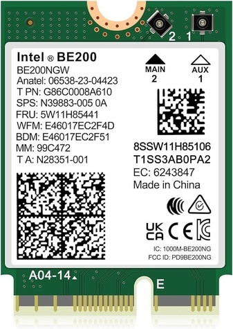 Intel WiFi 7 BE200 5800Mbps/TriBand/BT 5.4
