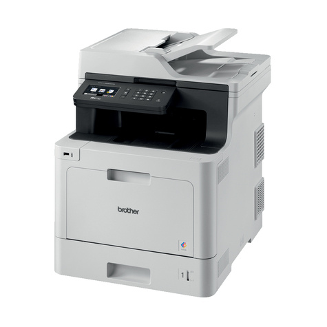 Brother Kleur A4 AIO laserprinter. 31ppm. (z/w/kleur). 512mb. 250 vel papierlade uitbreidbaar. 9.3cm touch screen. LAN/WLAN. FAX
