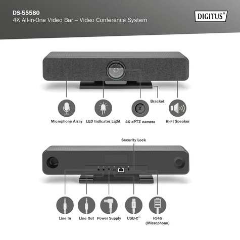 DIGITUS Videoconferentiesysteem 4K