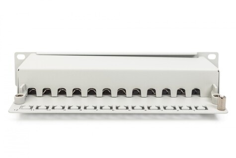 DIGITUS CAT 6A patchpaneel, afgeschermd, 12-poorts, 1HE, 10", grijs