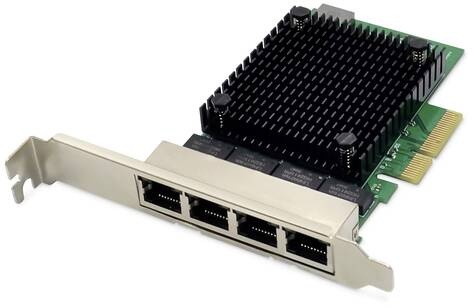 DIGITUS 4-poorts 2,5 Gigabit Ethernet-netwerkkaart, RJ45, PCI Express, Realtek chipset