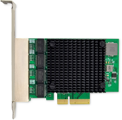 DIGITUS 4-poorts 2,5 Gigabit Ethernet-netwerkkaart, RJ45, PCI Express, Realtek chipset
