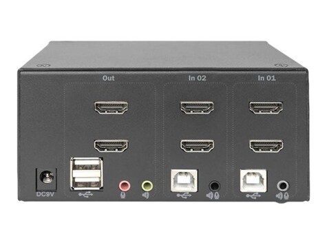 DIGITUS KVM-schakelaar, 2 poorten, dubbel scherm, 4K, HDMI®