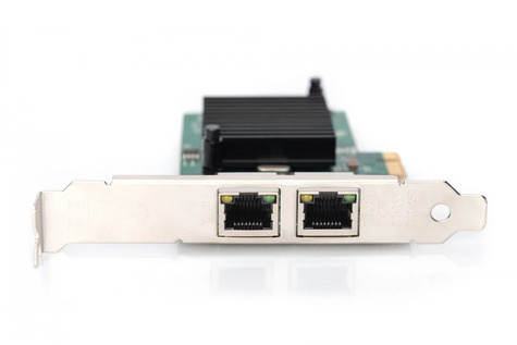 DIGITUS 2-poorts Gigabit Ethernet-netwerkkaart, RJ45, PCI Express, Intel-chipset
