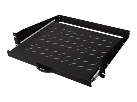 DIGITUS Professional Uittrekbaar legbord voor vaste inbouw aan de voorste 483 mm (19“) profielrails