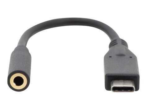 DIGITUS USB Type-C audio-adapter / converter, Type-C/St naar 3,5mm jack/Bu - 20 cm