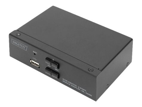 DIGITUS KVM-schakelaar, 2 poorten, enkel scherm, 4K, HDMI®