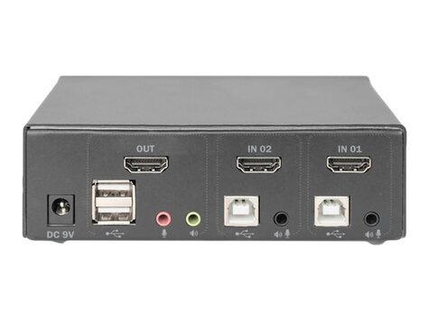 DIGITUS KVM-schakelaar, 2 poorten, enkel scherm, 4K, HDMI®