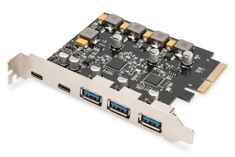 DIGITUS DIGITUS PCIe-kaart 2x USB-C + 3x USB-A
