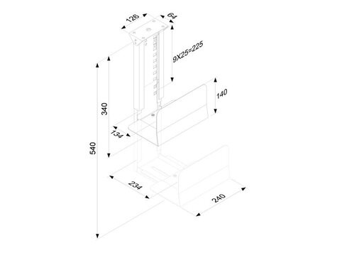 Neomounts PCH H:39-54cm B:13-23cm Zwart