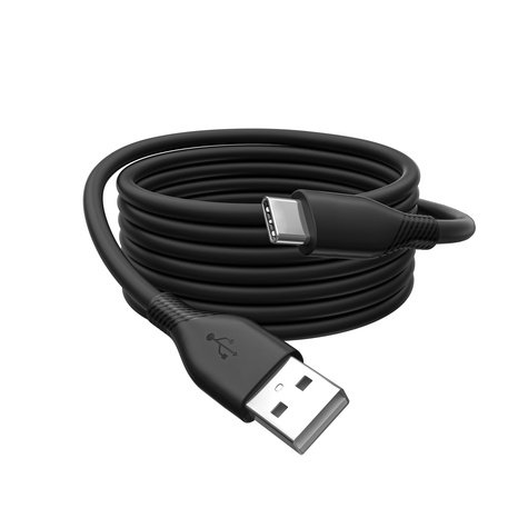 DIGITUS USB-A > USB-C 2.0 (ST-ST) 1m oplaadkabel siliconen 60W Zwart