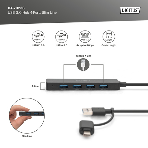 DIGITUS USB 3.0 Hub 4-Port