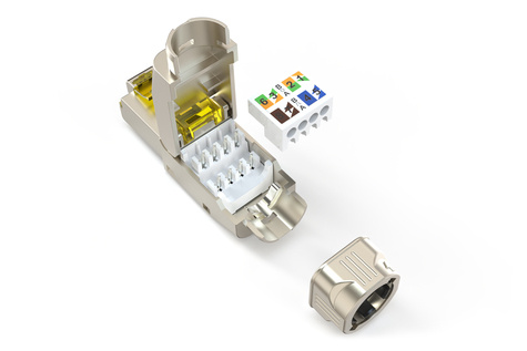 DIGITUS Cat.8.1 Field Termination Plug Shielded - Metal Screw - Dust cap - Tool-Free Mounting Connection