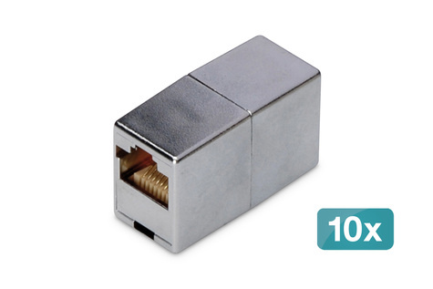 DIGITUS CAT 5e Modular Coupler Shielded RJ45 to RJ45 - 10 pcs