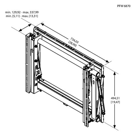 VOGELS PFW 6870 - voor plat scherm - zwart