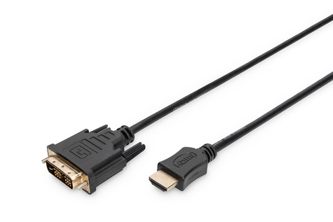 DIGITUS HDMI-adapterkabel HDMI->DVI Full-HD 2m zwart