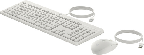 HP 225 Wired Mouse and Keyboard Combo Cashmere White QWERTY