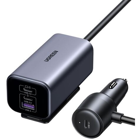 Ugreen 150W USB-C Car Charger with Extended USB-A + 2 USB-C Char