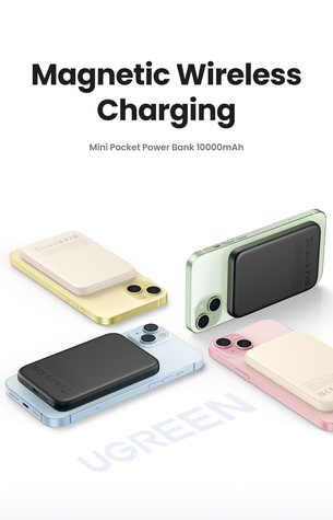 Ugreen 10000mAh Magnetic Wireless Power Bank Beige 25208