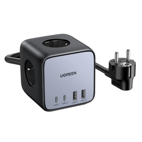 Ugreen Ugreen 2*USB-C 2*USB-A 2*Stopcontact Diginest Cube 65W