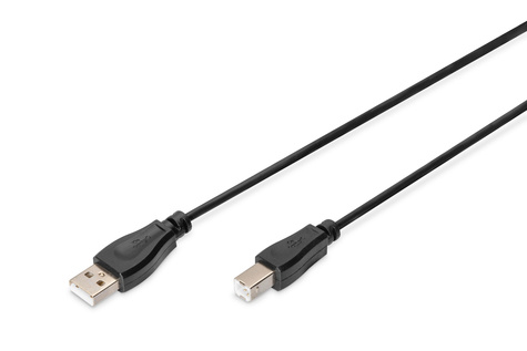 DIGITUS USB 2.0 aansluitkabel type A -B St/St 1,8m zwart
