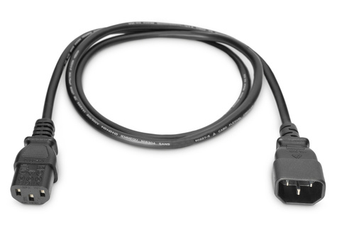 DIGITUS Power cable extension - IEC C14 male/IEC C13 female - 1.8 m