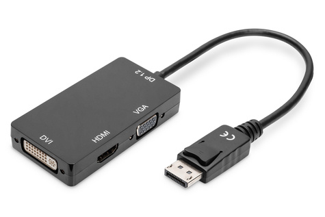 DIGITUS ASSMANN video adapter - DisplayPort / HDMI / DVI / VGA - 20 cm