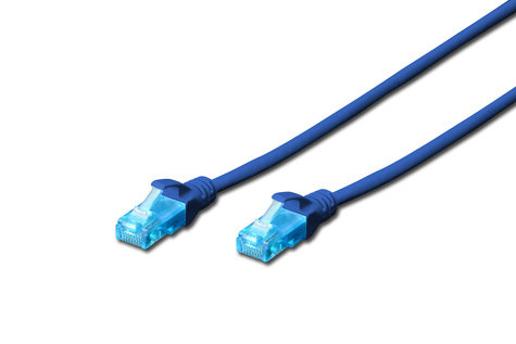 DIGITUS Patchkabel RJ45 U/UTP Cat5e 0.50m blauw polybag