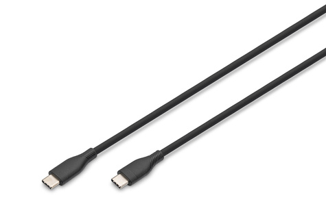 DIGITUS USB-C 2.0 (ST-ST) 2m oplaadkabel siliconen 60W Zwart