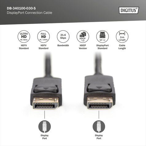 DIGITUS DisplayPort cable - 3 m