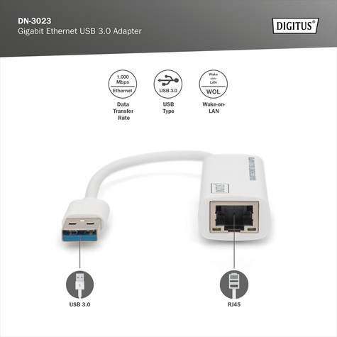 DIGITUS Gigabit Ethernet USB-3.0-Adapter